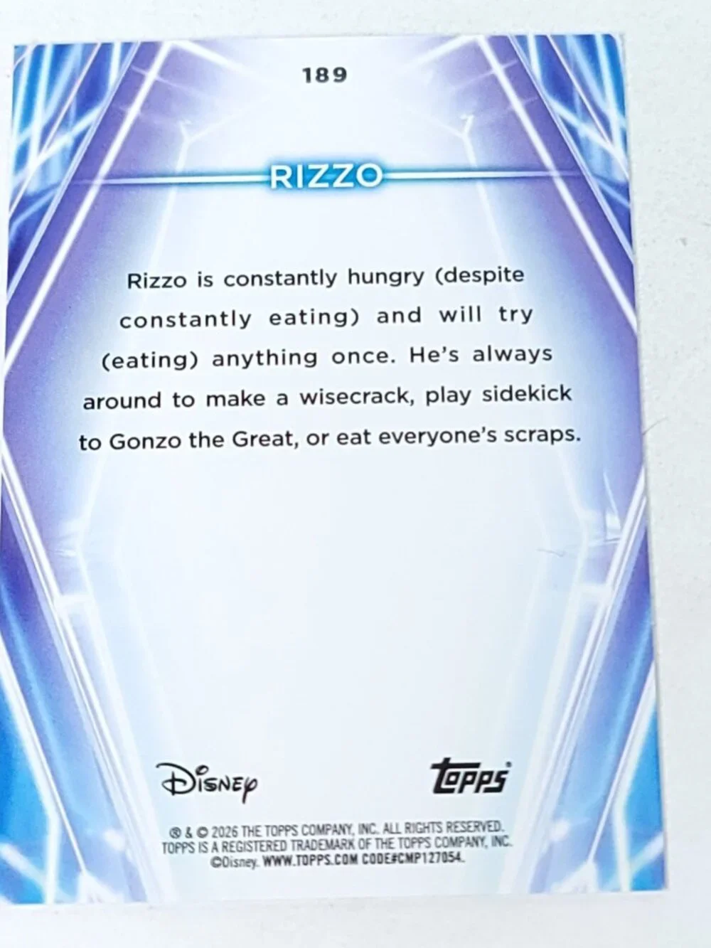 Rizzo Topps 2026 Disney Neon Holo Parallel Refractor Limited 29/99 - Picture 4 of 4